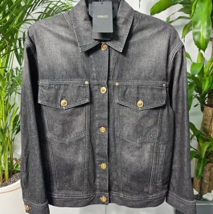 Versace veste denim - denim, noire