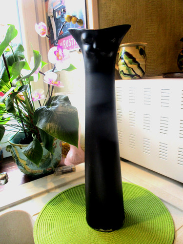 Vase chat ancien ceramique - chat,