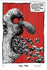 EX-LIBRIS LA GUERRE DU KOSOVO NUMEROTE ET SIGNE DE LARCENET NEUF