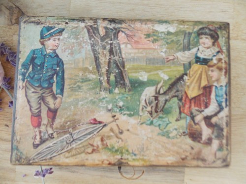 Ancienne boite bois avec - ancienne,