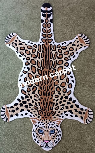 Tapis léopard 3x5 pieds - , fait