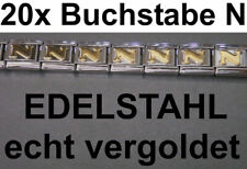 20x Courrier N Plaqué Or