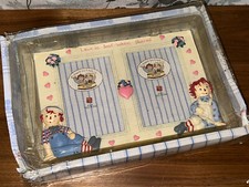 Vintage Raggedy Ann & Andy Poupée Double Cadre Photo Neuf 10.2cmx15.2cm X2pics