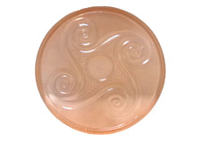 Centre de table rond, dessous de plat en verre moulé rosaline Art Déco