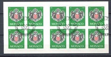 Monaco 2005 • Iv# 2502A  coat of arms  booklet 10 self-adhesive FD used/(SU-9165
