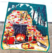 ancien  GRAND     TORCHON    BARBECUE