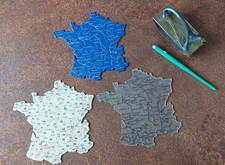 3 cartes de France, 1 porte-plume et 1 tampon buvard
