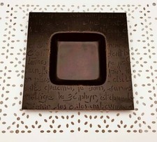 Jardin d'Ulysse vide-poche métal carré marron avec citation relief 18x18x2 cm