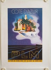 Affiche COTE D'AZUR PARTEZ PLM - Réédition