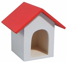 Maison de Poupées Chien Niche Uni Bois Avec Rouge Toit 1:12 Échelle Jardin 203