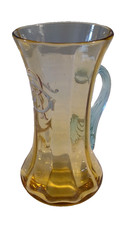 ELEGANTE CHOPE EN VERRE BICOLORE GEORGE SAND MONOGRAMME EMAILLE ART NOUVEAU