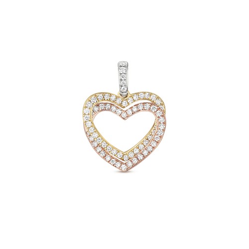 Pendentif femme coeur - coeur, or