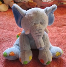 Doudou Peluche ELEPHANT Bleu "GIPSY" - en TBE - 20cm position assise
