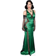 Dita Von Teese (Green Dress) Silhouette en carton Grandeur Nature