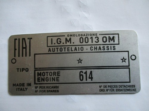 Panneau type plaque - type, fiat