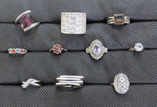 Lot de bagues anciennes en argent massif - 47,01 g