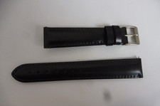 Neuf - Bracelet de montre femme Opex en cuir noir 16 mm boucle en métal argenté