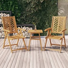 Lot de 2 Chaises de Jardin Inclinables Fauteuils Bois Massif d'Acacia vidaXL