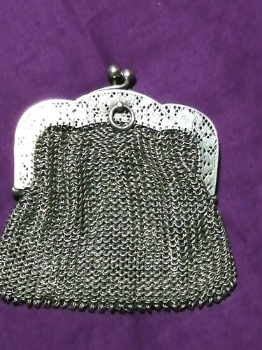 Porte monnaie maille argent - porte,