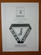 9/1978 PUB HISPANO-SUIZA SEMMB MARTIN BAKER EJECTION SEAT MK 10 MIRAGE 2000 AD