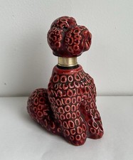 Ancien briquet de table à essence forme de chien caniche en faïence années 50