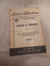 montage et liste des pièces rateau à chevaux IH MAC CORMICK type F1