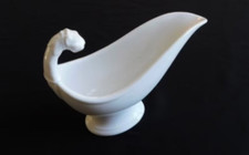 Antique French Porcelain Sauce Boat in White Graceful and Elegant w Dragon Head