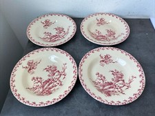 4 Anciennes Assiettes Creuses Gien Porcelaine Modèle Chardons Deco Table Vintage