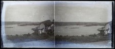 FRANCE Bord de mer c1920 PHOTO NEGATIVE Stereo Plaque verre VR22L12n6