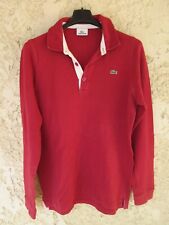 Polo LACOSTE Devanlay bordeaux coton manches longues 4