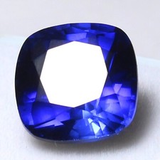 Coussin naturel 5,20 ct saphir bleu royal certifié 10 x 10 mm superbe pierre ...