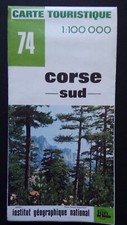 carte touristique IGN 74 - CORSE SUD - 1975