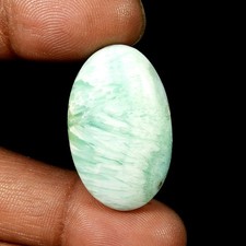 Cabochon en cristal d'Aragonite bleu naturel pierre précieuse forme ovale en ...