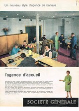 PUBLICITE ADVERTISING 064  1959  Société Générale banque l'accueil AUTEUIL PARIS