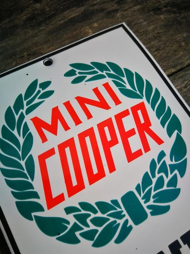 Plaque émaillée mini cooper - émaillée,