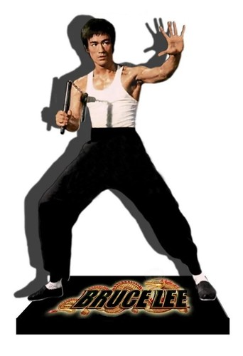 Bruce lee figurine en bois - lee,