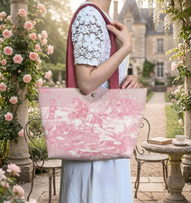 Sac cabas Toile de Jouy vieux