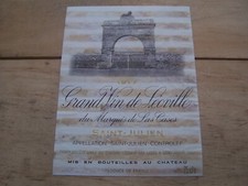 etiquette vin Chateau Leoville Las Cases 1977 Saint julien wine label bordeaux