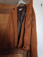 Veste franges daim - , taille