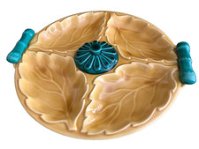 grand plat mendiant Serviteur en céramique style Vallauris - majolica