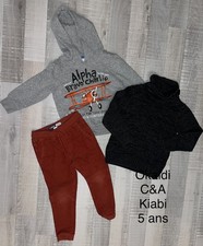 Okaidi C&A Kiabi 5 ANS : Sweat Gris + Pantalon Velours + Pull