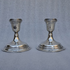 Paire Bougeoir Argent Massif