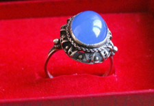 bague argent ART DECO poinçon taille 19 vintage 1930 Agate