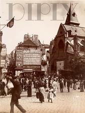 REPRO DECO PHOTO ATGET PLACE ST MEDARD MARCHE 1898 ANIMEE PAPIER 310 OU 190 GRS