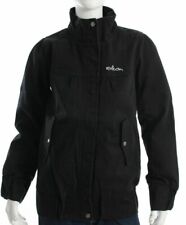 Veste longue zip toile noir