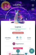 Gmax Lapras Dark Skies Background Gigantamax Go Reg or 1M FAST TRADE