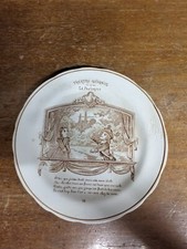 Ancienne assiette Guignol marquée HB et Cie, de Choisy numérotée 7 décor bistre