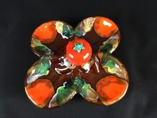 Plat / coupe apéritif VALLAURIS poignée tomate céramique