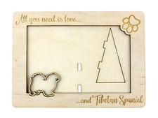 Épagneul tibétain cadre photo en contreplaqué Art-Dog