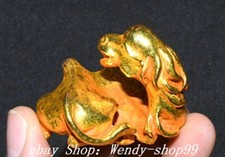 Antique Old Chinese Dynasty Copper Gilt Feng Shui Dragon Beast Animal Statue